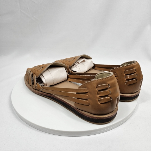 NIB Nisolo Huarache Sandal Handwoven Leather Woven Slip On Flats Almond Tan 10 - Picture 9 of 15